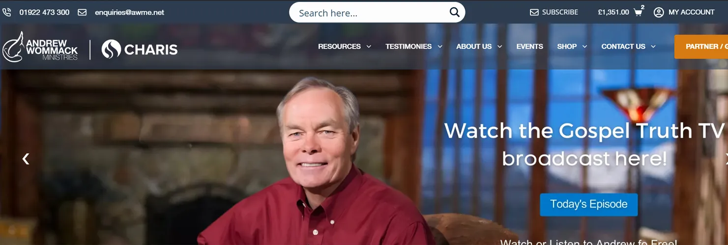 Andrew Wommack Ministries Europe WooCommerce partnership migration